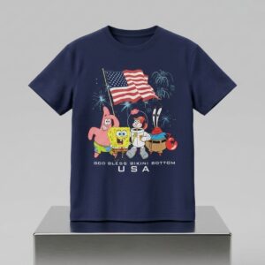 Spongebob God Bless Bikini Bottom USA Shirt 2