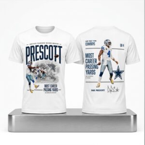 Dak Prescott Most 34183 Career Passing Yards In Cowboys History Shirt 2