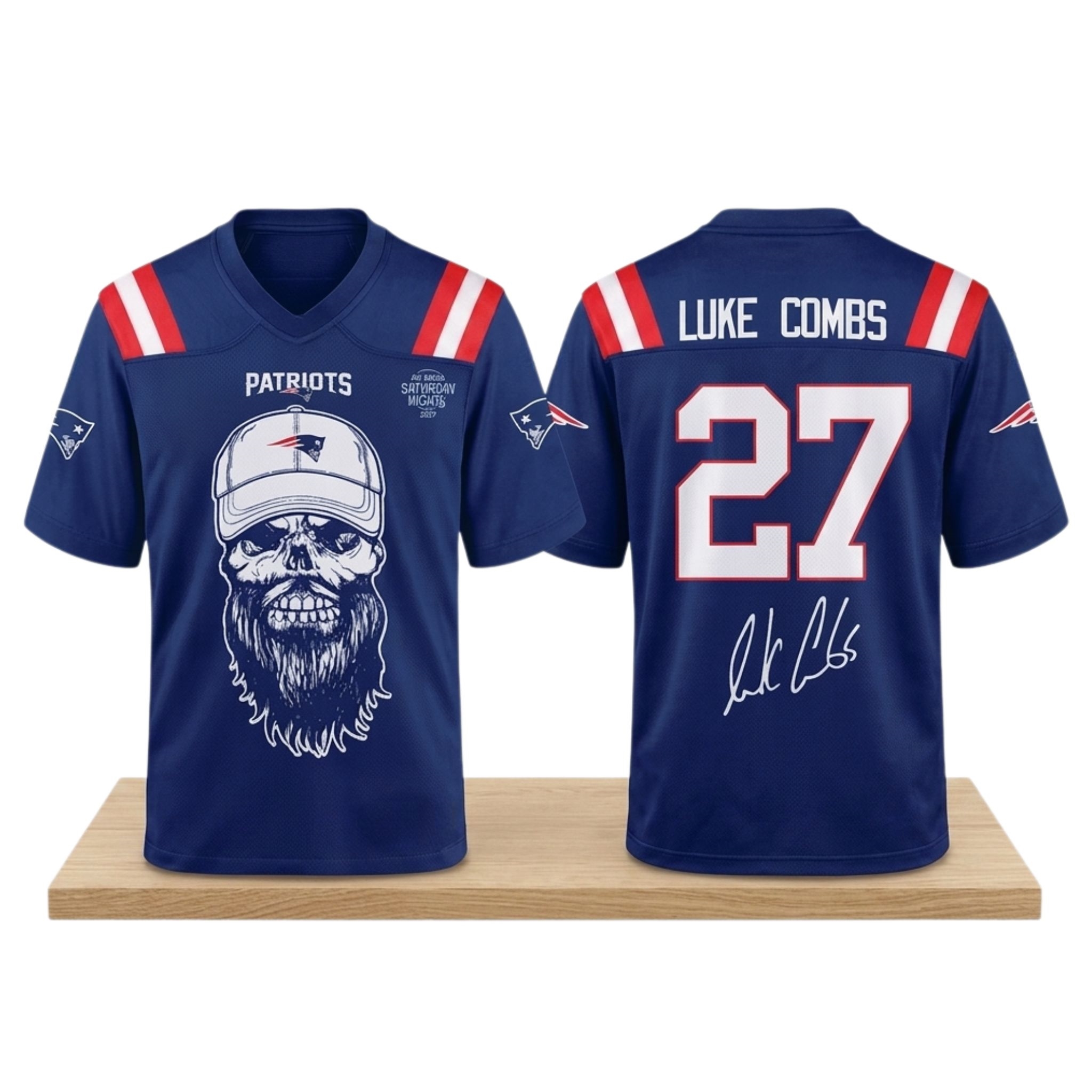 NE Patriots Luke Combs My Kinda Saturday Night Tour 2027 Jersey 1 NE Patriots Luke Combs My Kinda Saturday Night Tour 2027 Jersey 2