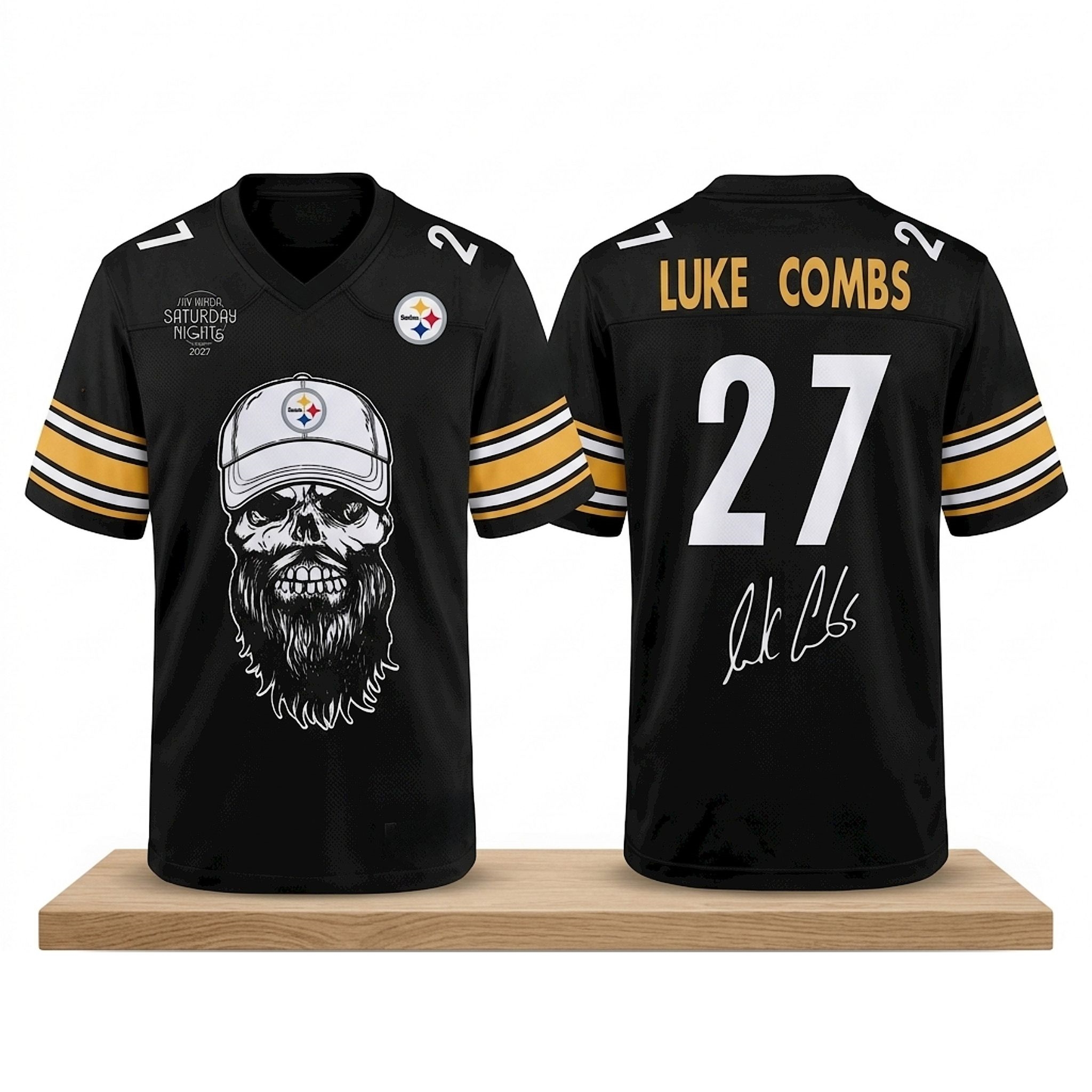 Pittsburgh Steelers Luke Combs My Kinda Saturday Night Tour 2027 Jersey 1 Pittsburgh Steelers Luke Combs My Kinda Saturday Night Tour 2027 Jersey 2