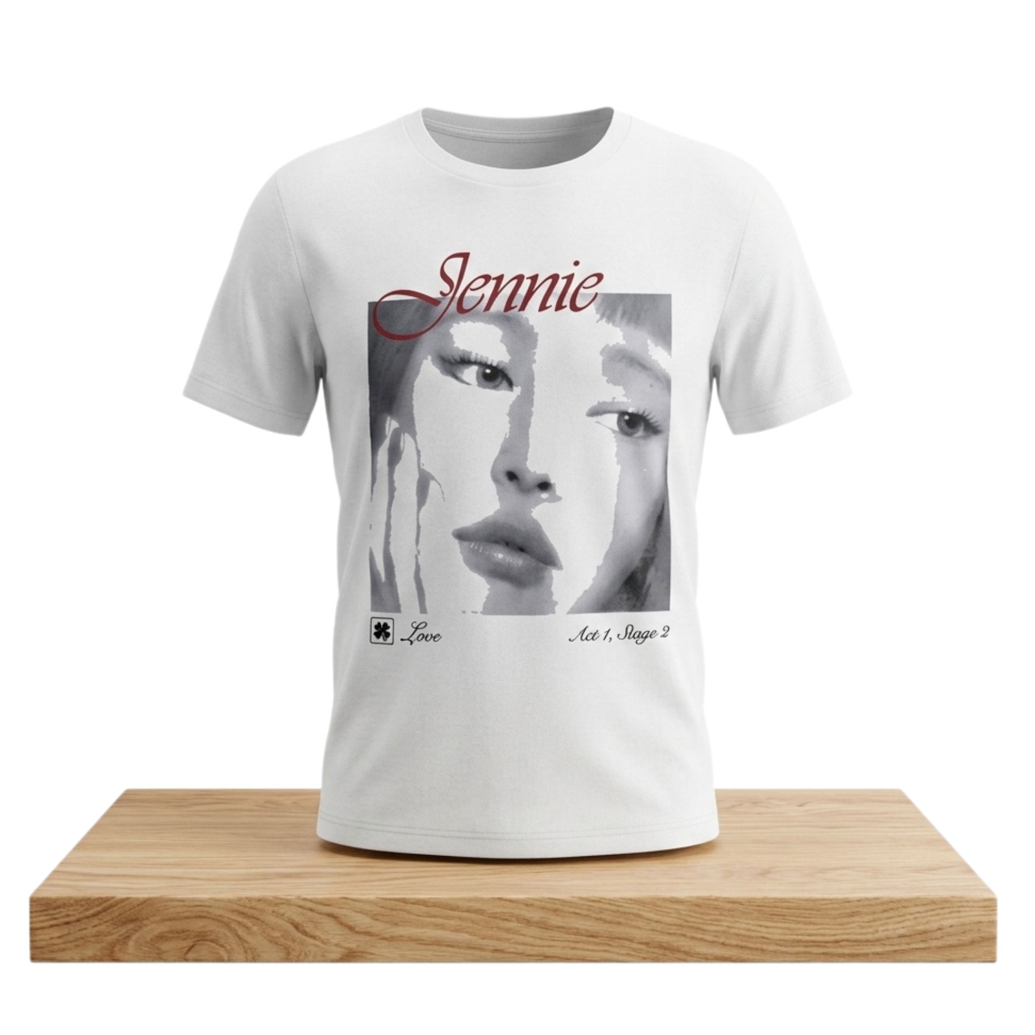 Jennie Black White Portrait Shirt 1 Jennie Black White Portrait Shirt 2