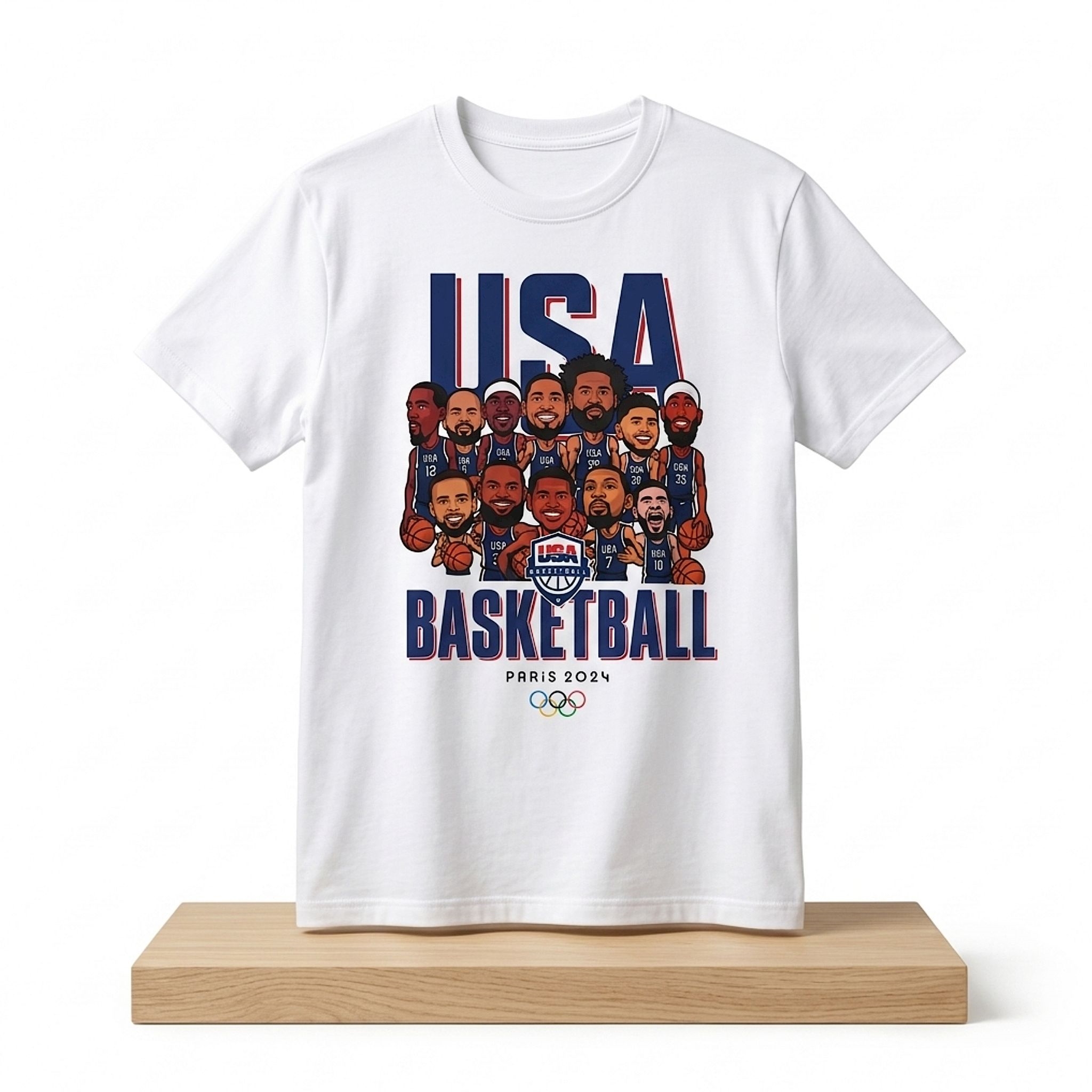 Anthony Edwards USA Basketball Team Paris Olympic Shirt 1 Anthony Edwards USA Basketball Team Paris Olympic Shirt 2