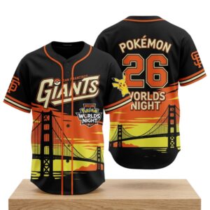 Giants Pokemon Worlds Night Pikachu 2026 Baseball Jersey 2
