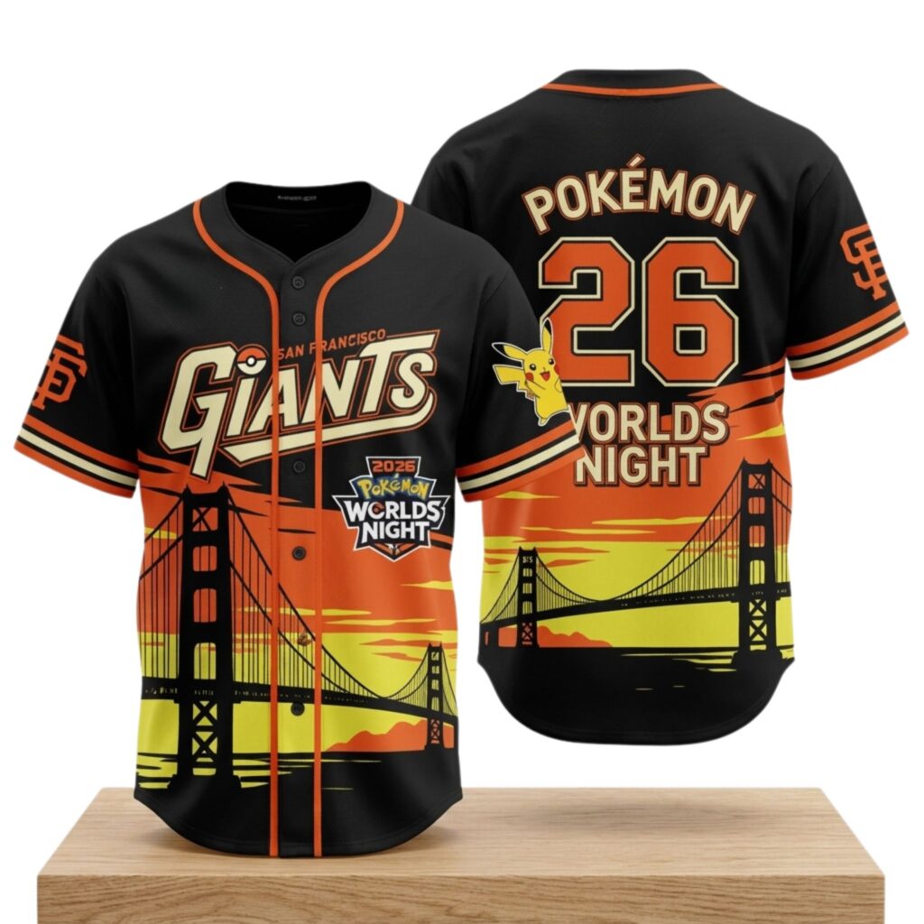 2026 SF Giants Pokemon Worlds Night Pikachu Baseball Jersey - Zerelam