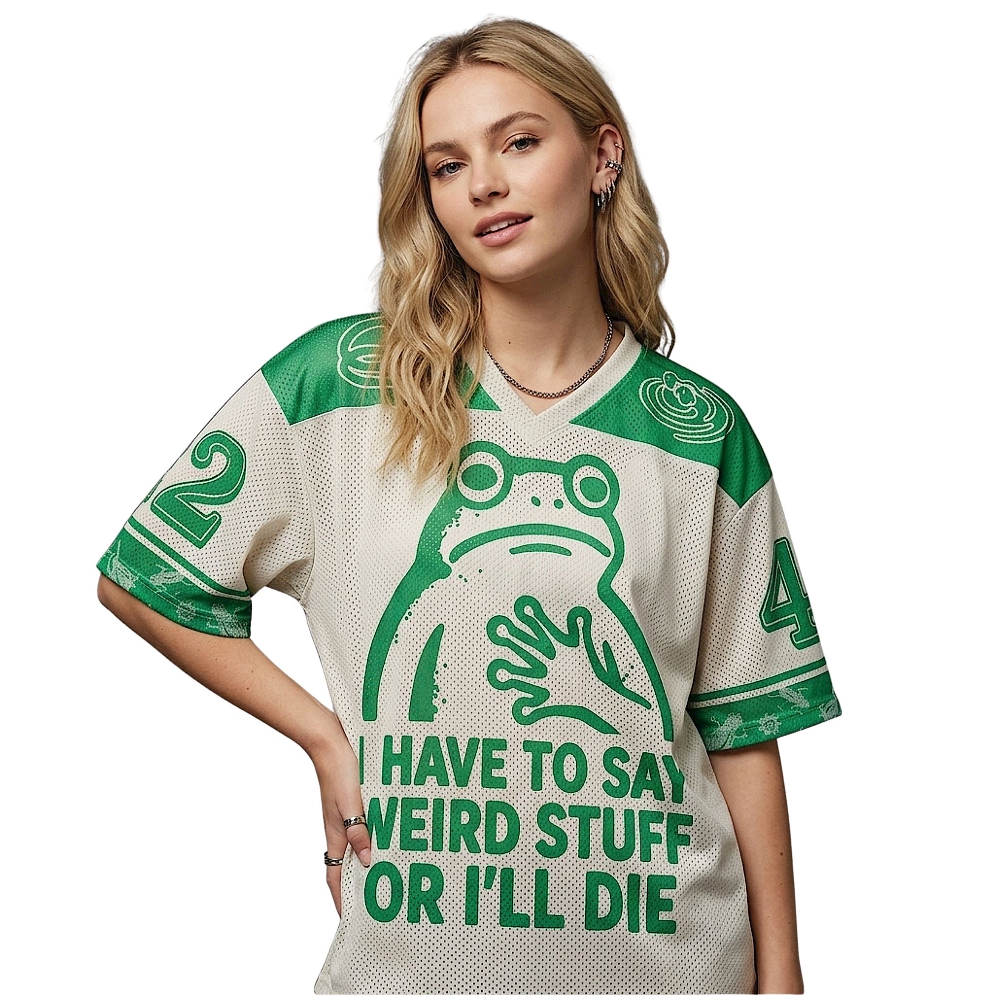 I Have To Say Weird Stuff Or Ill Die Frog Jersey I Have To Say Weird Stuff Or Ill Die Frog Jersey