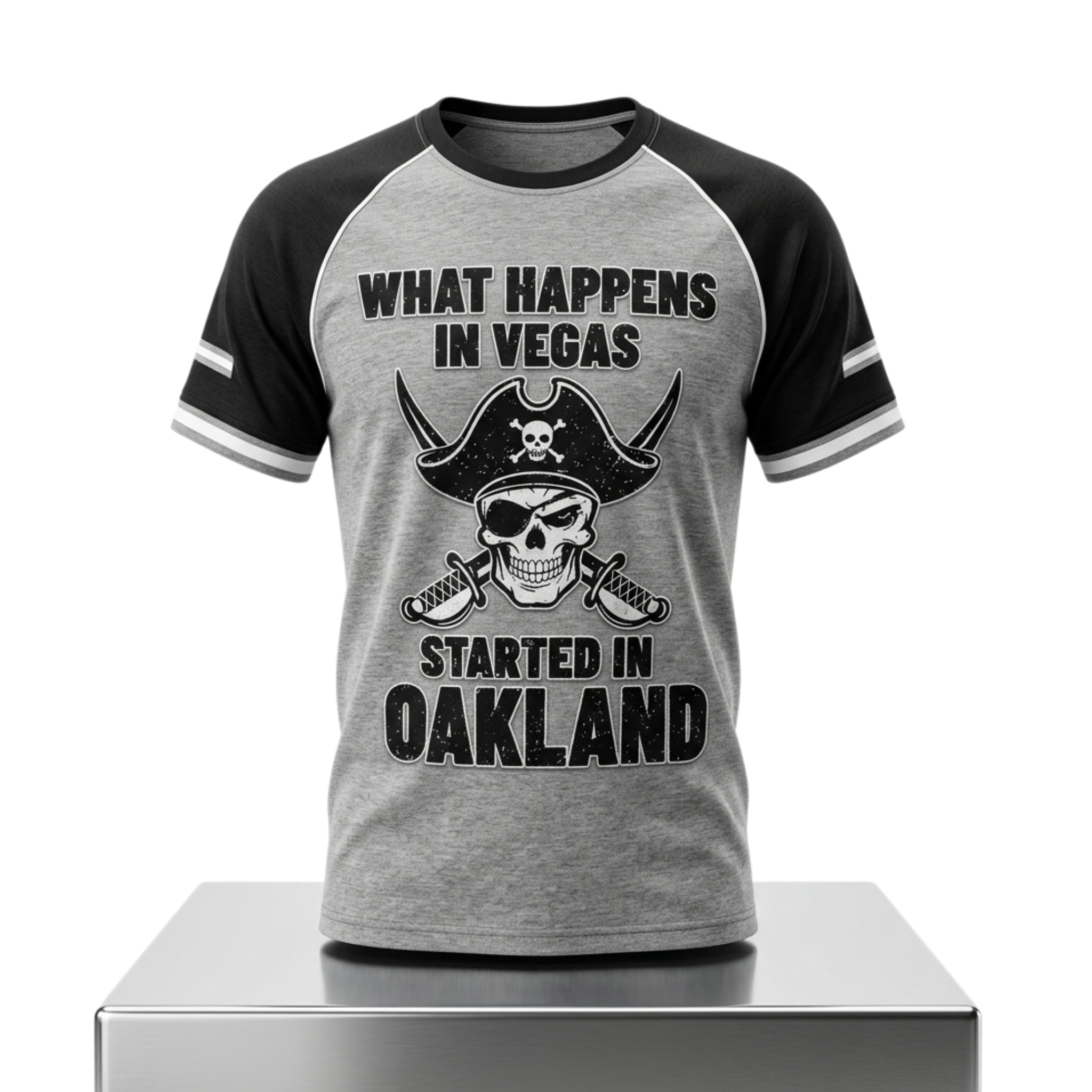 Las Vegas Football What Happens In Vegas Started In Oakland Shirt 1 Las Vegas Raiders What Happens In Vegas Started In Oakland Shirt 2
