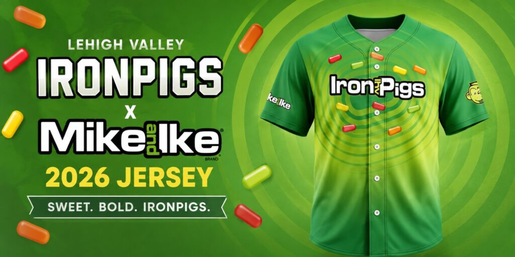 Lehigh Valley IronPigs x Mike and Ike 2026 Jersey: Celebrating Local Candy Heritage and Minor League Culture 1 Lehigh Valley IronPigs x Mike and Ike 2026 Jersey Celebrating Local Candy Heritage and Minor League Culture