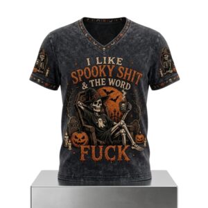 Skeleton I Like Spooky Shit And The Word Fuck 2026 Halloween Shirt 2