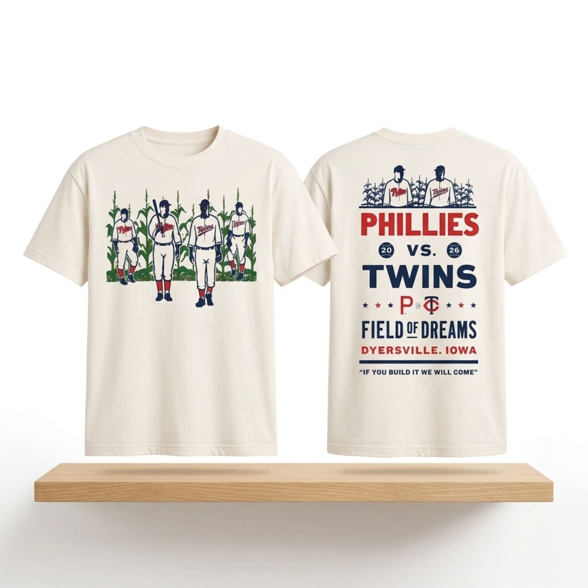 Phillies vs Twins Field of Dreams Game 2026 Shirt 1 Phillies vs Twins Field of Dreams Game 2026 Shirt 2