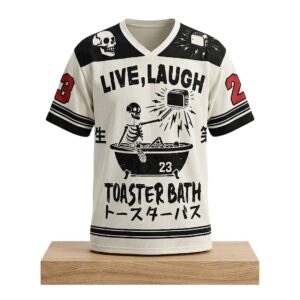 Live Laugh Toaster Bath Skeleton Jersey 2