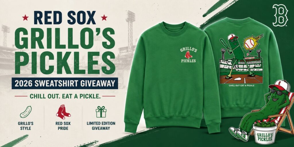 Red Sox Grillo’s Pickles 2026 Sweatshirt: Fenway Culture Meets Streetwear 2 Red Sox Grillo’s Pickles 2026 Sweatshirt Fenway Culture Meets Streetwear