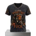 Skeleton I Like Spooky Shit And The Word Fuck 2026 Halloween Shirt