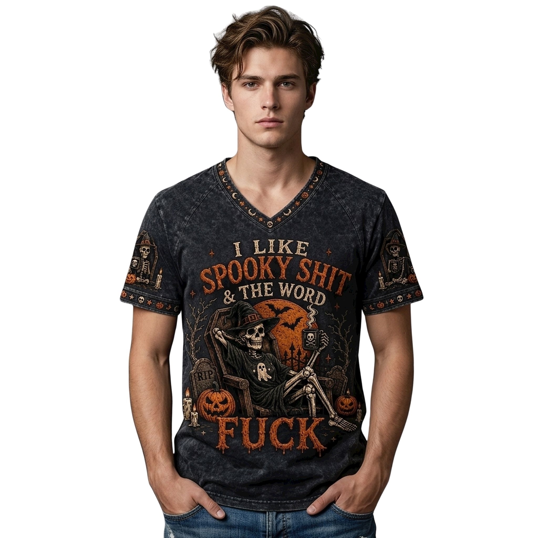 Skeleton I Like Spooky Shit And The Word Fuck 2026 Halloween Shirt Skeleton I Like Spooky Shit And The Word Fuck 2026 Halloween Shirt