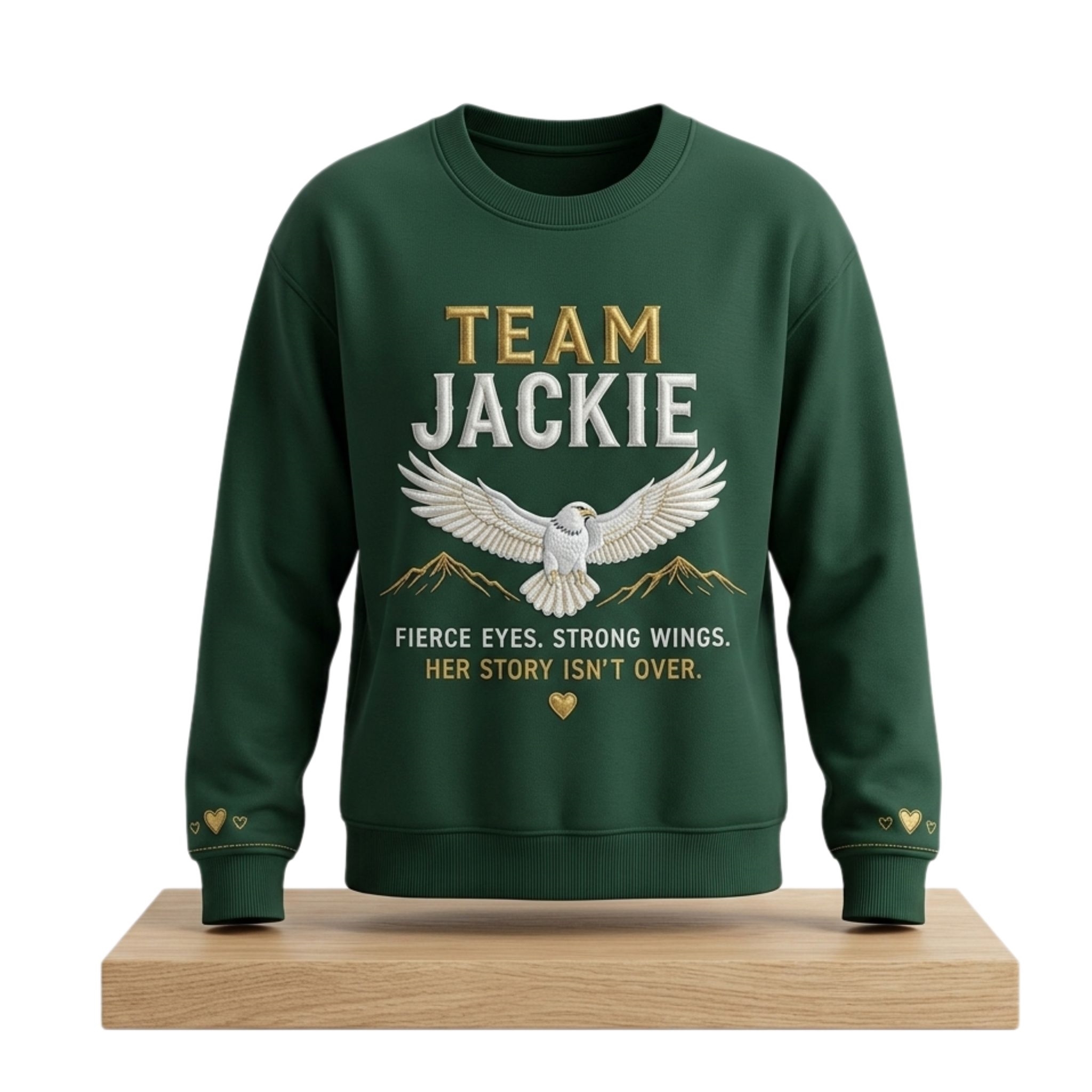 Team Jackie Sweatshirt 1 Team Jackie Fierce Eyes Strong Wings Her Story Isn't Over Sweatshirt