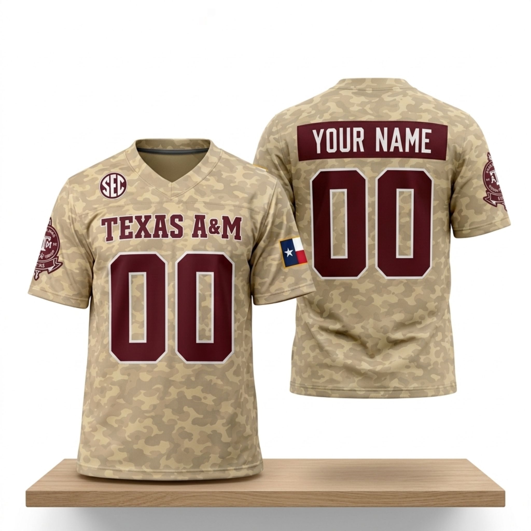 Texas A&M Football 2026 Camo Jersey 1 Texas AM Football 2026 Camo Jersey 2
