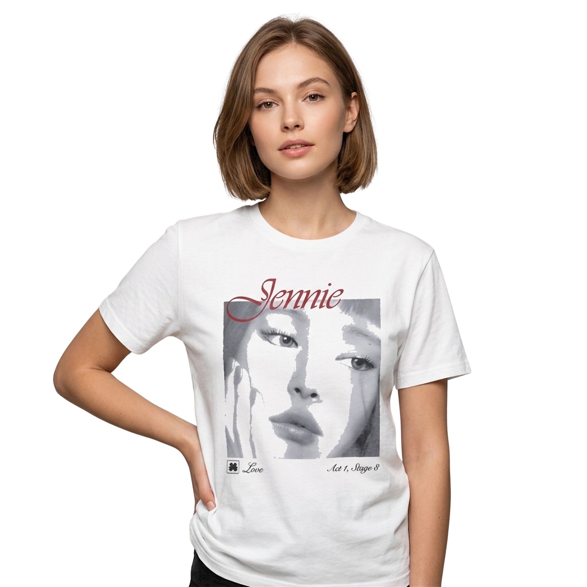 Jennie Black White Portrait Shirt Jennie Black White Portrait Shirt