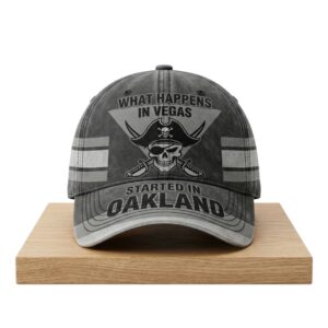 Raiders What Happens In Vegas Started In Oakland 2026 Hat