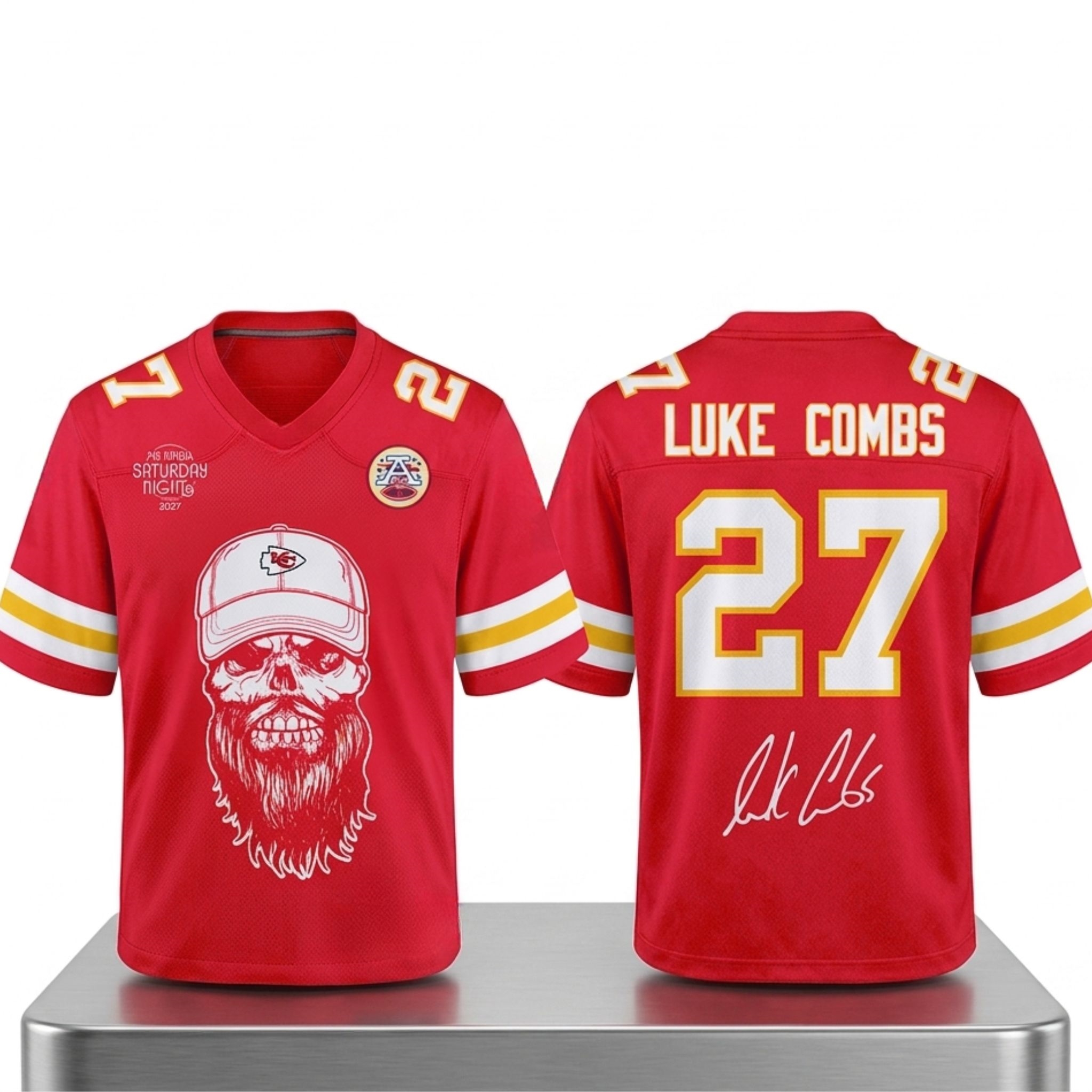 KC Chiefs Luke Combs My Kinda Saturday Night Tour 2027 Jersey 1 KC Chiefs Luke Combs My Kinda Saturday Night Tour 2027 Jersey 2