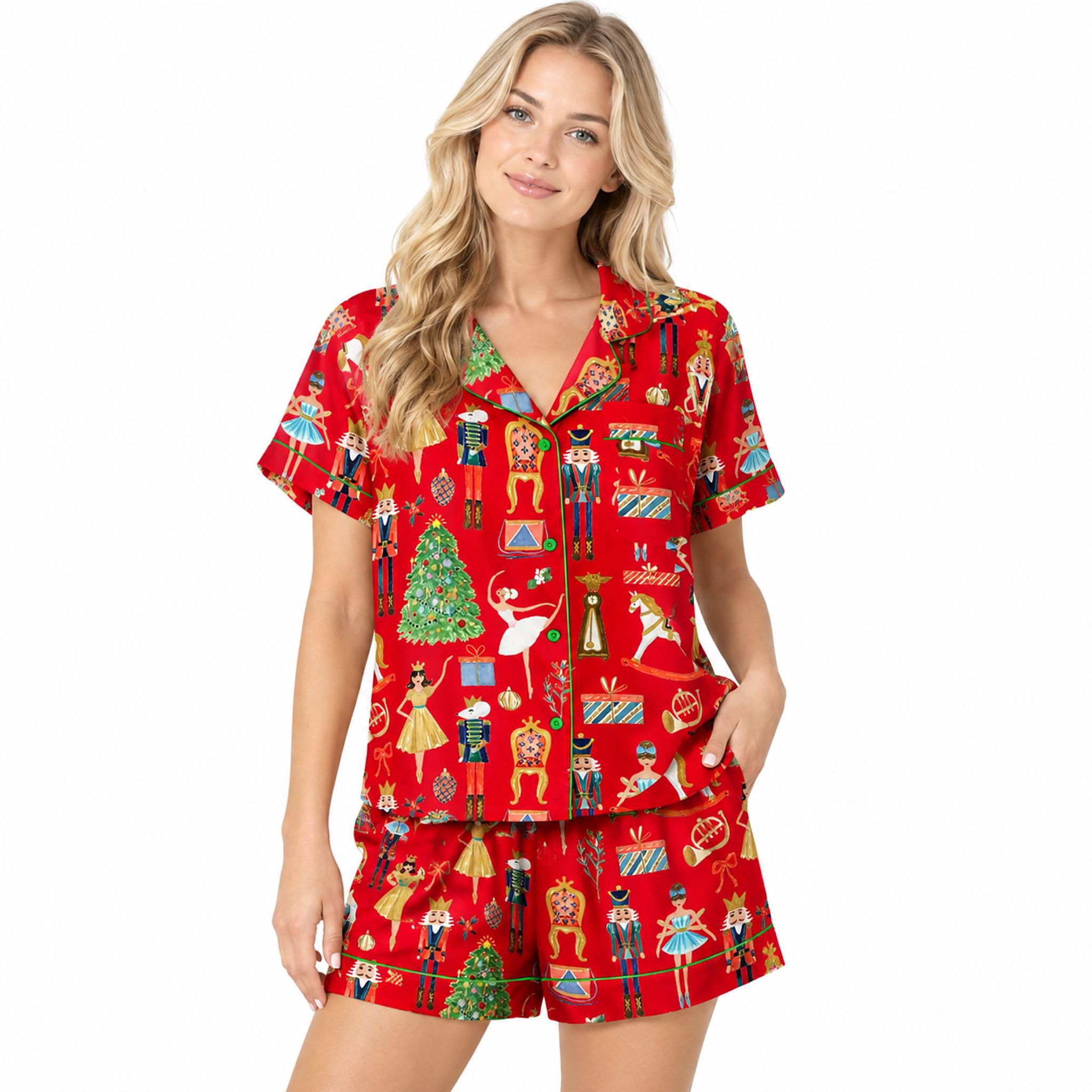 2026 Christmas Nutcracker Satin Pajama Set 2026 Christmas Nutcracker Satin Pajama Set