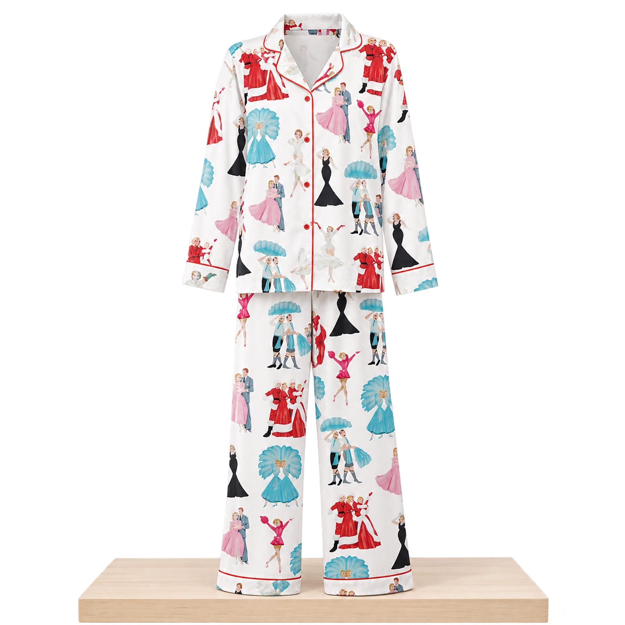 2026 White Christmas Satin Pajama Set 1 2026 White Christmas Satin Pajama Set 2