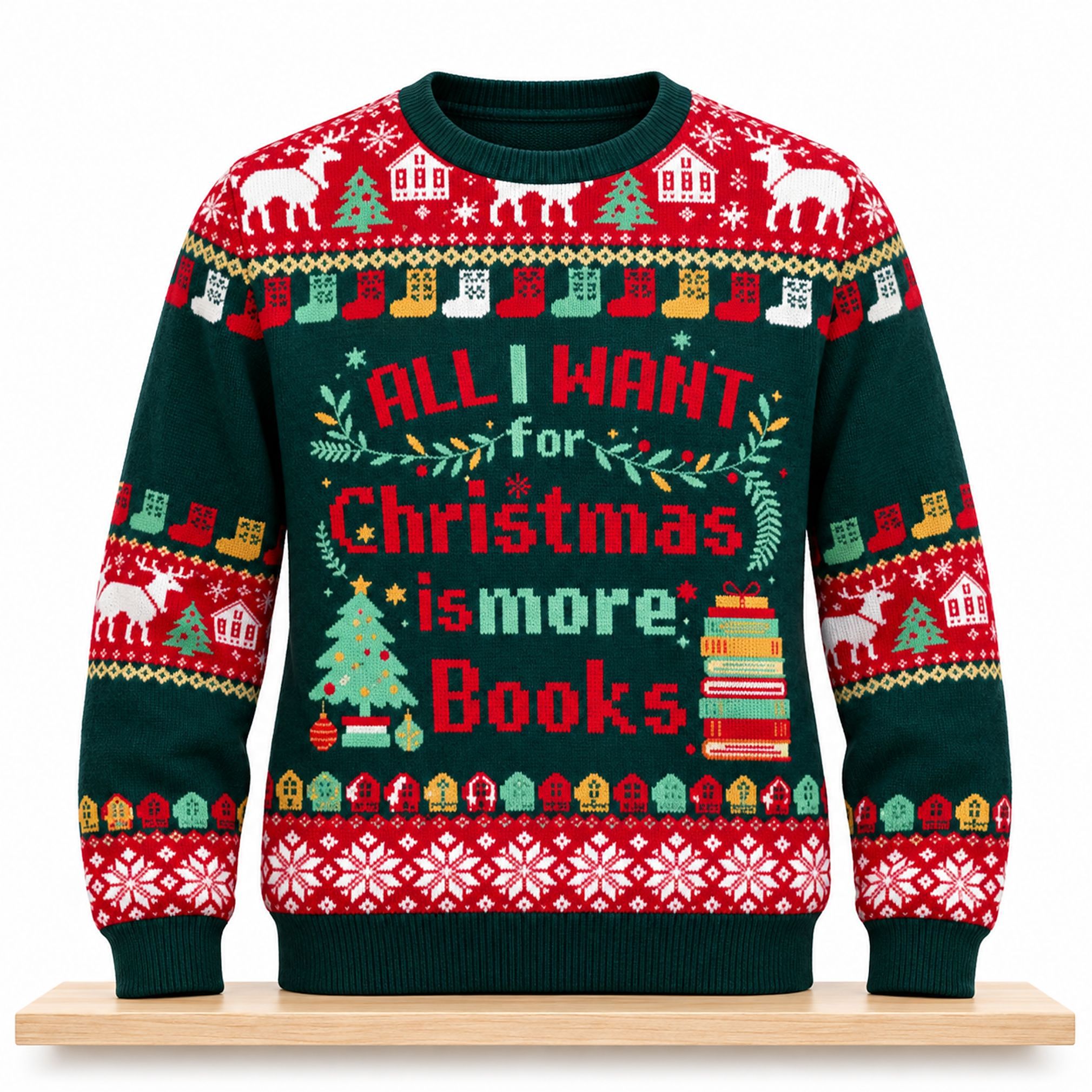 All I Want For Christmas Is More Books Christmas 2026 Ugly Sweater 1 All I Want For Christmas Is More Books Christmas 2026 Ugly Sweater 2
