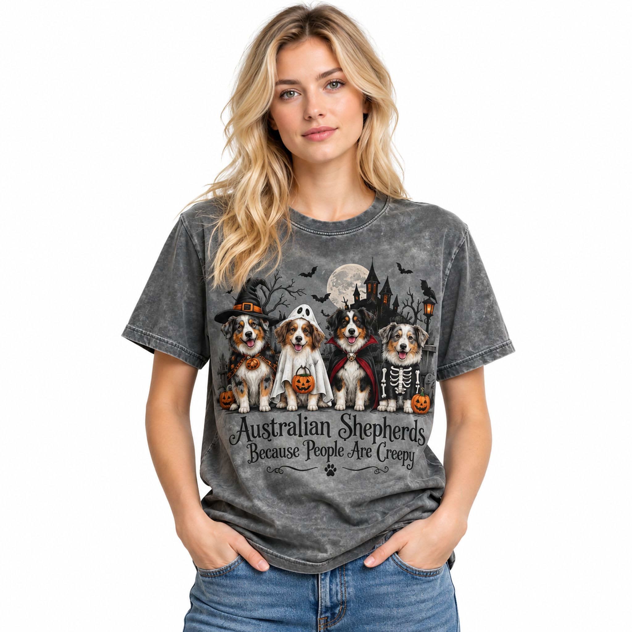 Australian Shepherds Because People Are Creepy Halooween 2026 Shirt Australian Shepherds Because People Are Creepy Halooween 2026 Shirt