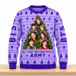 BTS All I Want for Christmas Is ARMY Christmas 2026 Ugly Sweater