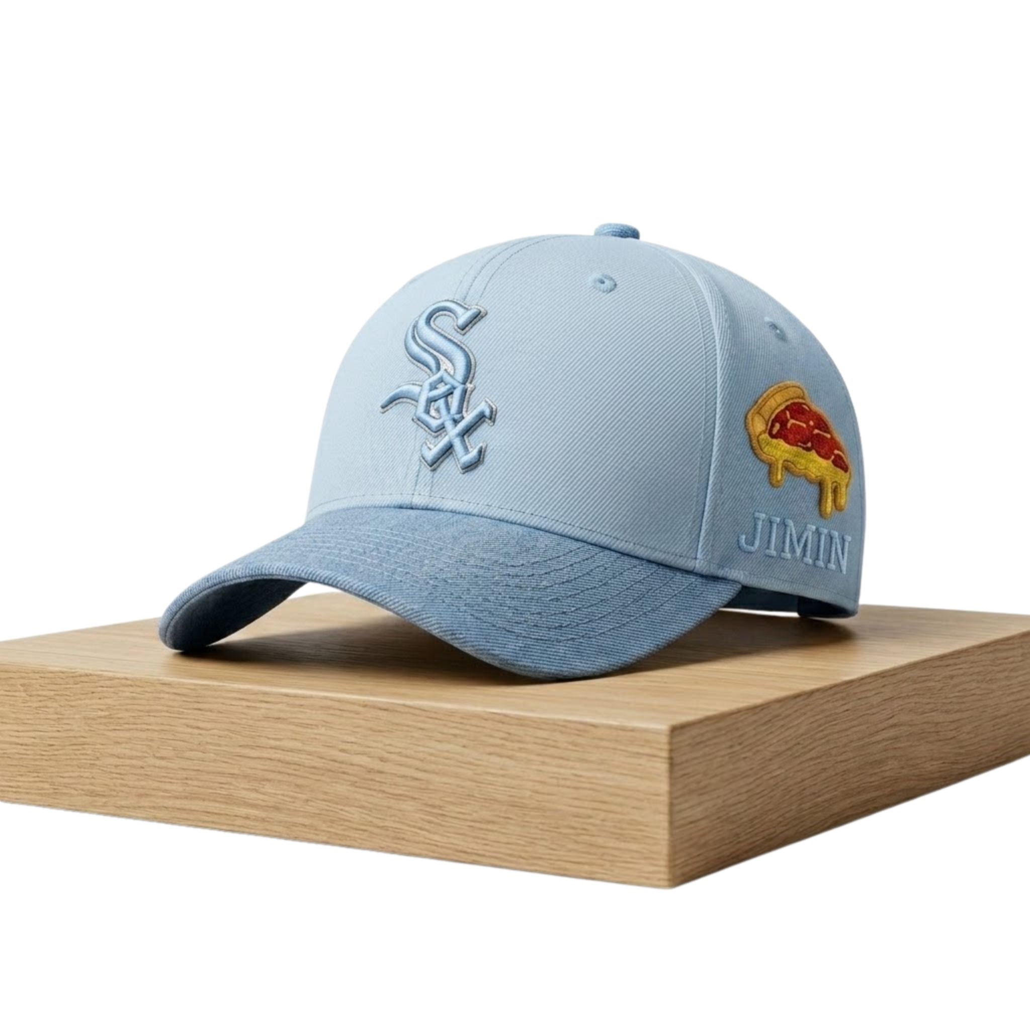 BTS White Sox Custom Pizza Hat 2 BTS White Sox Lids Custom Pizza Hat 3