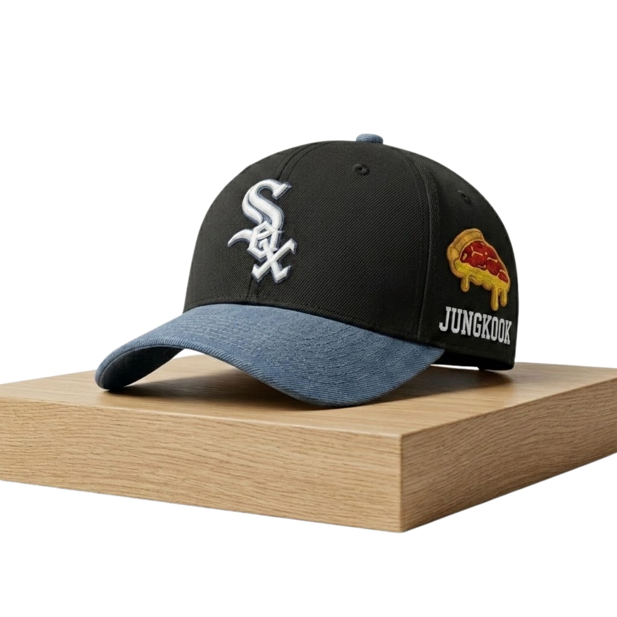 BTS White Sox Custom Pizza Hat 3 BTS White Sox Lids Custom Pizza Hat 4