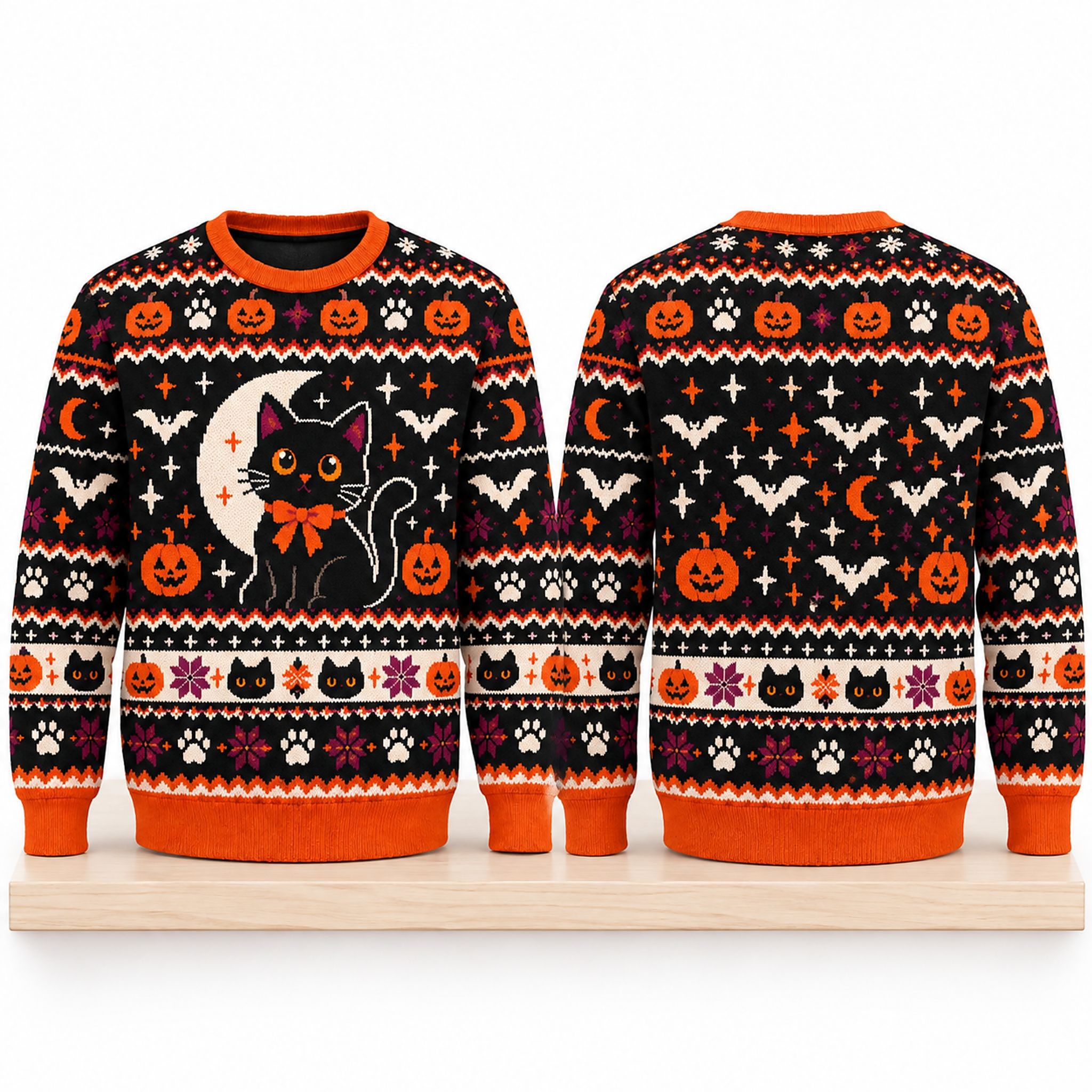 Black Cat Halloween 2026 Ugly Sweater 1 Black Cat Halloween 2026 Ugly Sweater 1