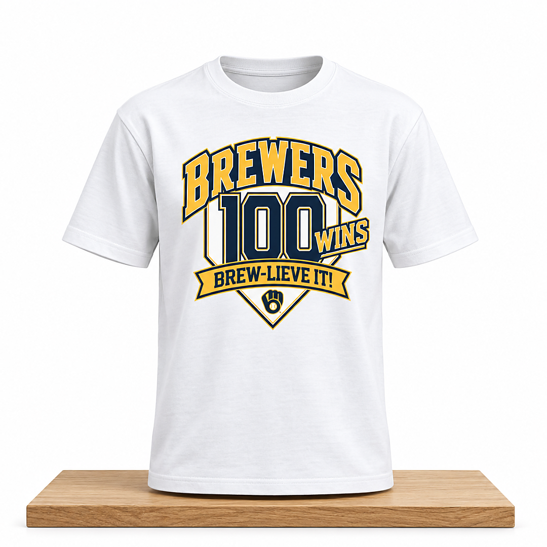 Brewers 100 Wins Brew Lieve It 2026 Shirt 1 Brewers 100 Wins Brew Lieve It 2026 Shirt 2