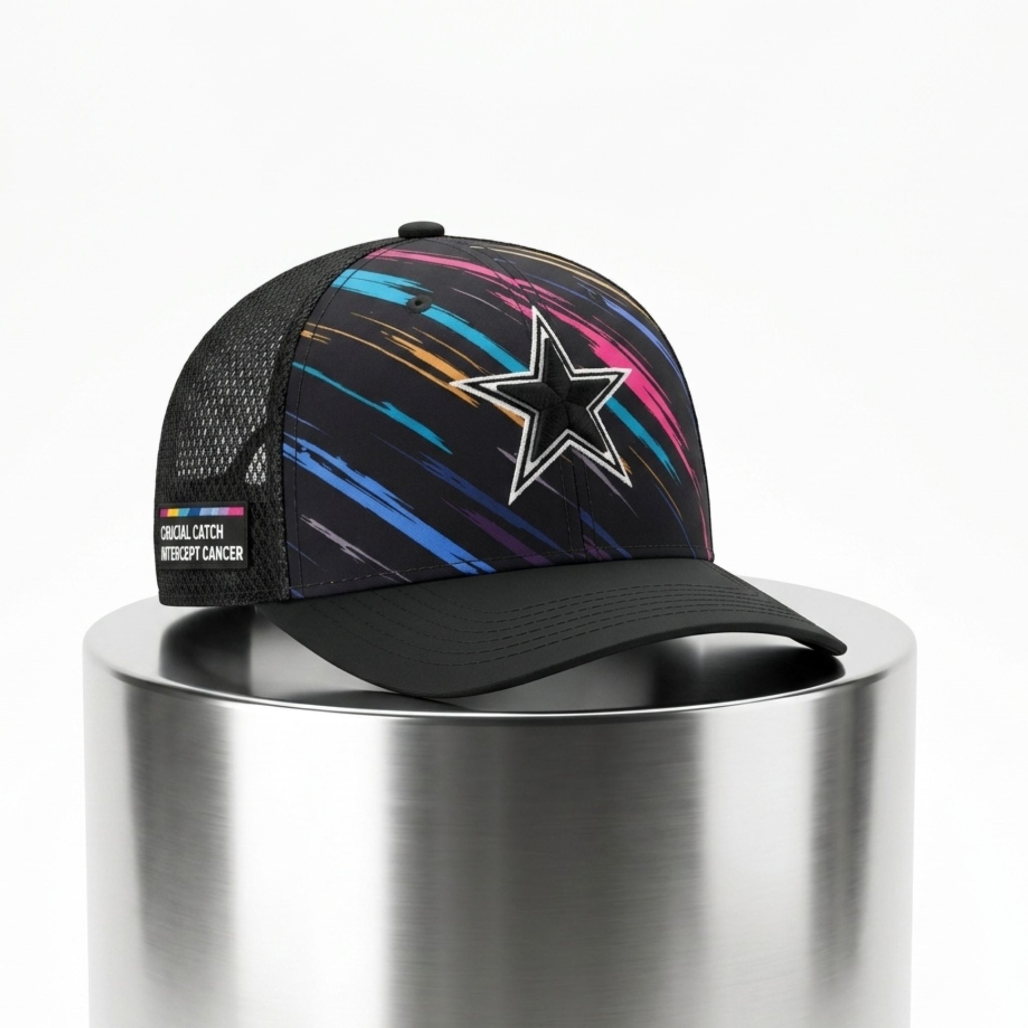 Cowboys Crucial Catch Intercept Cancer 2026 Hat 1 Cowboys Crucial Catch Intercept Cancer 2026 Hat 2