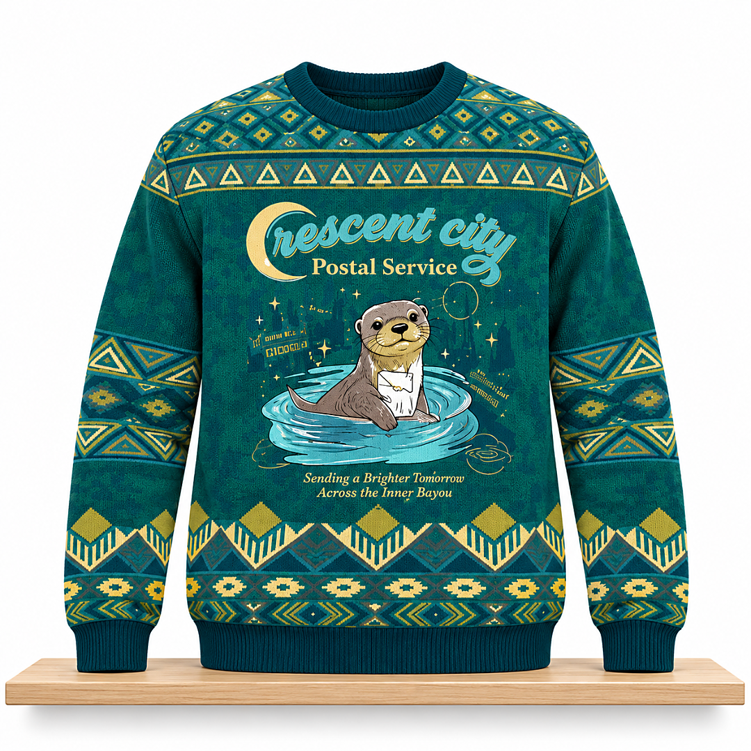 Crescent City Postal Service Otter Christmas 2026 Ugly Sweater 1 Crescent City Postal Service Otter Christmas 2026 Ugly Sweater 2