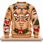Dad Joke Are Eye Roll Christmas 2026 Custom Ugly Sweater