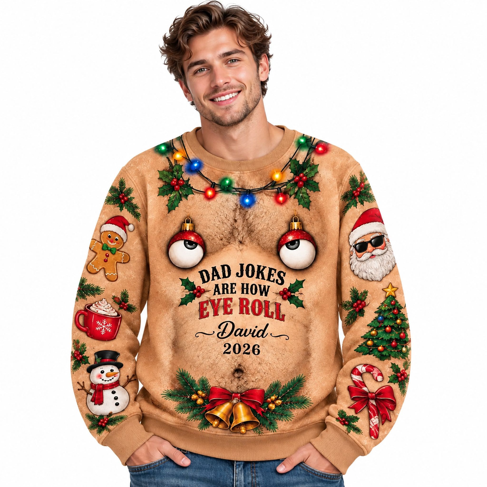 Dad Joke Are Eye Roll Christmas 2026 Custom Ugly Sweatshirt Dad Joke Are Eye Roll Christmas 2026 Custom Ugly Sweatshirt