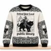 Defend Your Local Public Library Knight Riding Black Cat Christmas 2026 Ugly Sweater 5 Defend Your Local Public Library Knight Riding Black Cat Christmas 2026 Ugly Sweater 2