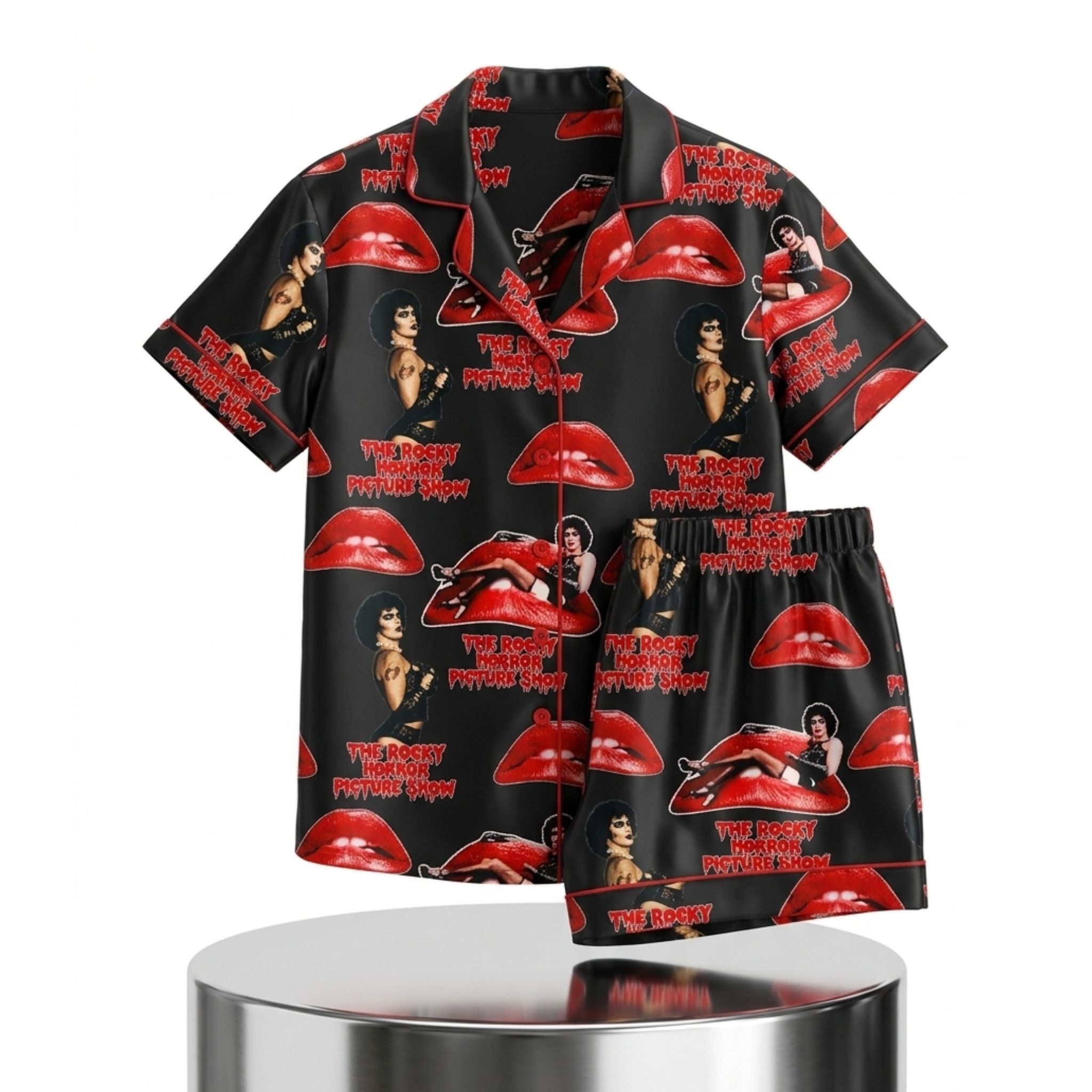 Frank N Furter Rocky Horror Picture Show Silky Satin Pajama Set 1 Frank N Furter Rocky Horror Picture Show Silky Satin Pajama Set 2