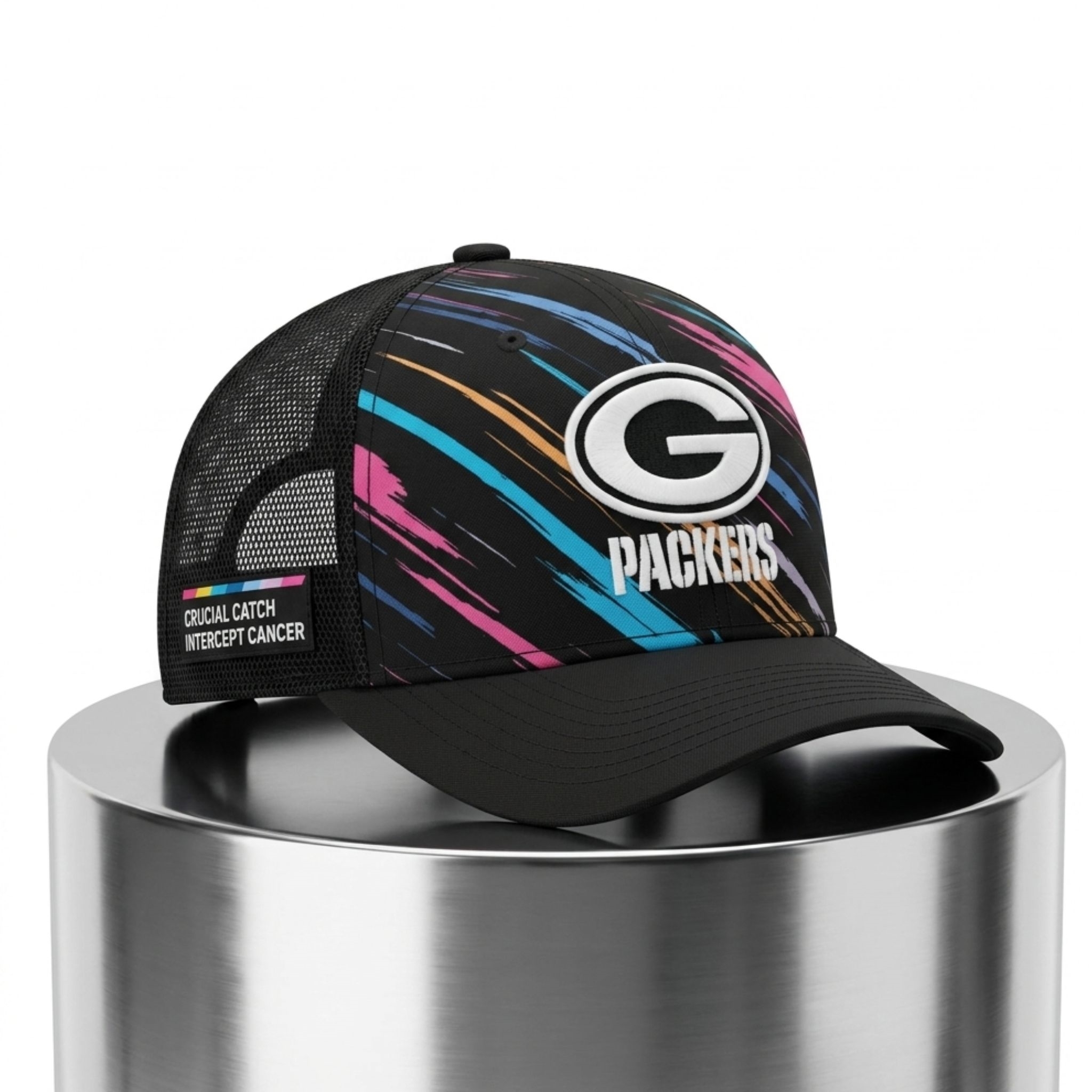 GB Packers Crucial Catch Intercept Cancer 2026 Hat 1 GB Packers Crucial Catch Intercept Cancer 2026 Hat 2