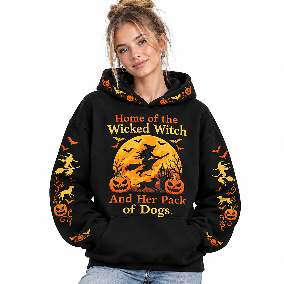Home Of The Wicked Witch And Her Pack Of Dogs Halloween 2026 Hoodie Home Of The Wicked Witch And Her Pack Of Dogs Halloween 2026 Hoodie