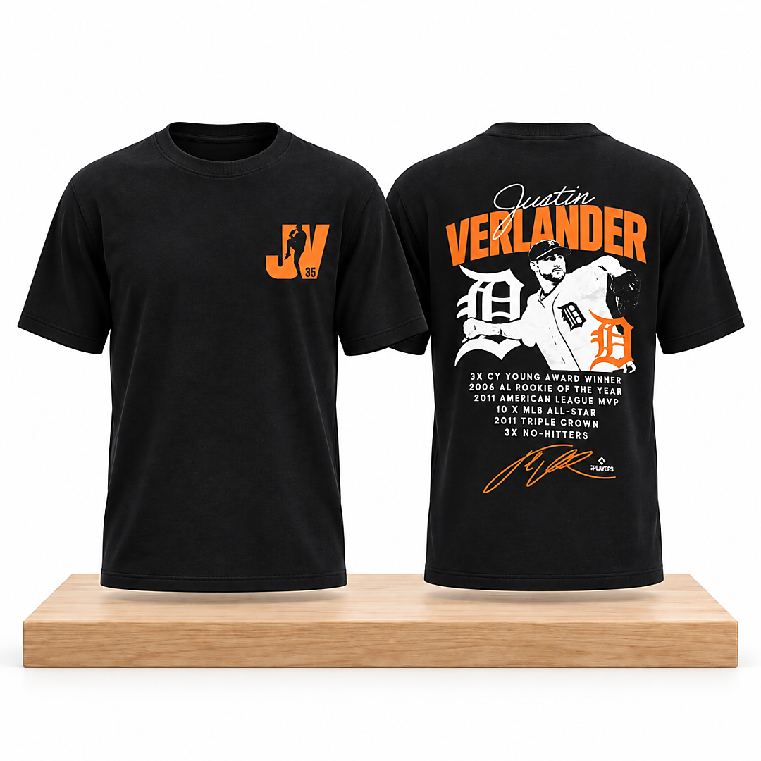 Justin Verlander 35 Detroit Tigers Shirt 1 Justin Verlander 35 Detroit Tigers Shirt 2