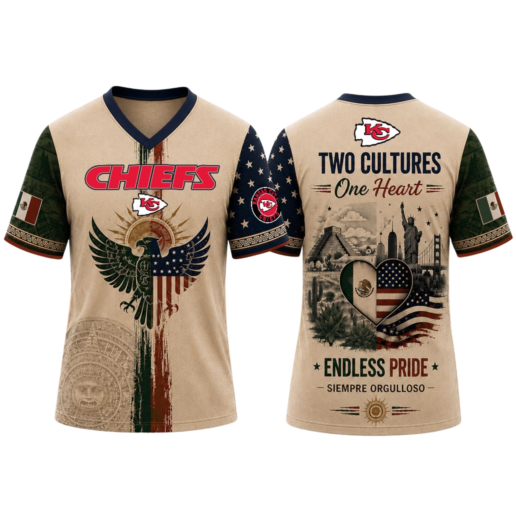 Kansas City Chiefs Mexican American Heritage 2026 Jersey 1 Kansas City Chiefs Mexican American Heritage 2026 Jersey 2