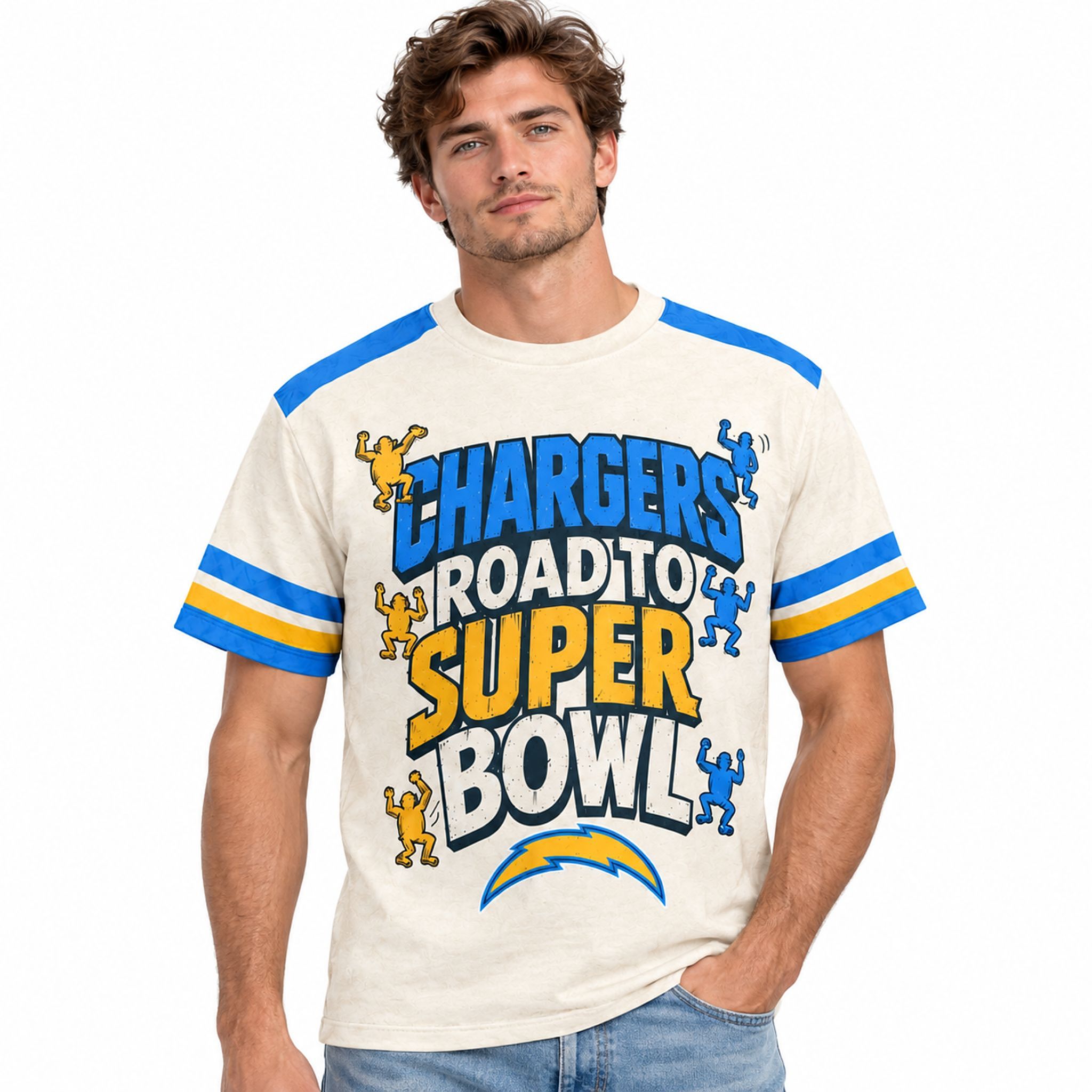 LA Chargers Road to Super Bowl Monkey 2026 Shirt 2 LA Chargers Road to Super Bowl Monkey 2026 Shirt 2