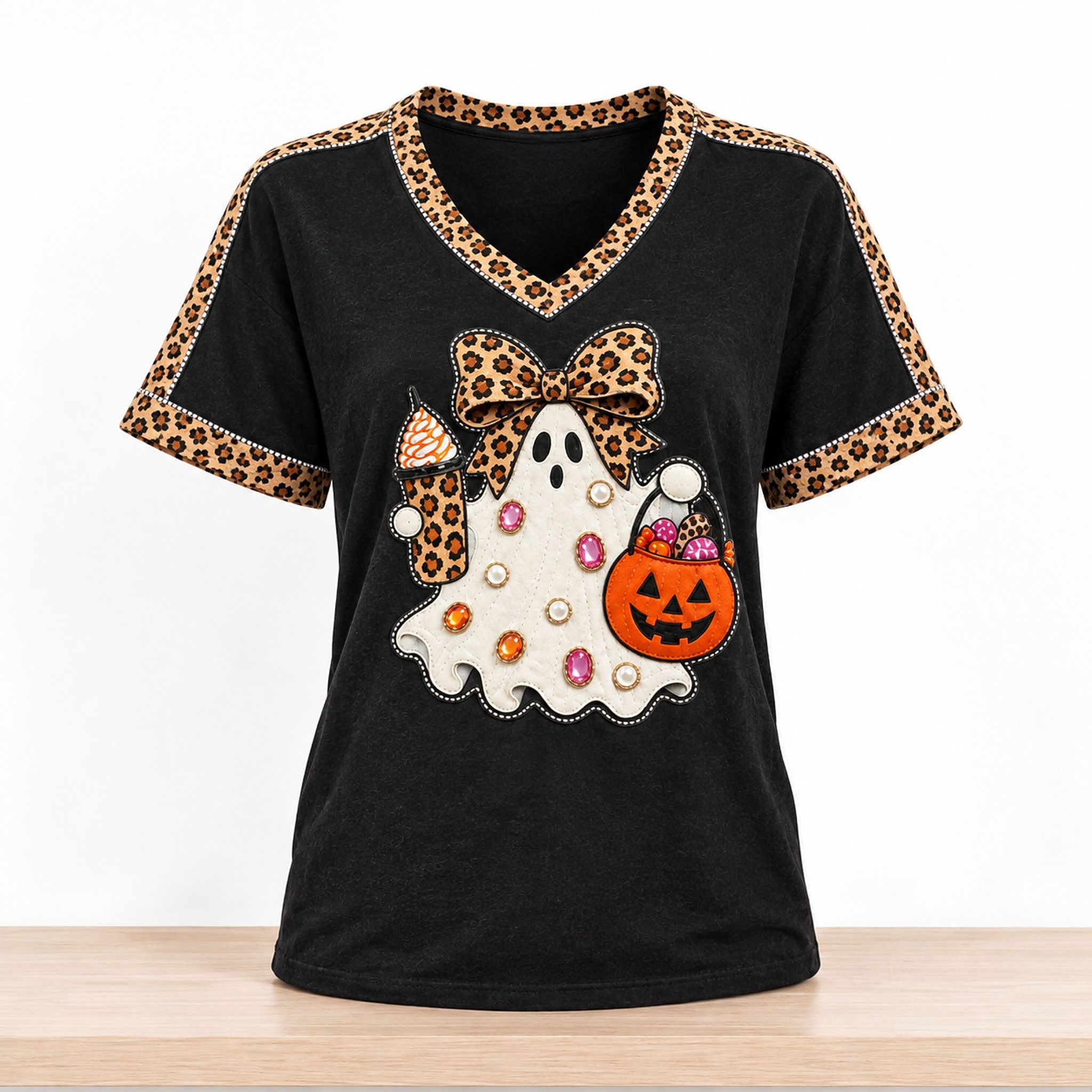 Leopard Bow Ghost Pumpkin Cute Halloween 2026 Shirt 1 Leopard Bow Ghost Pumpkin Cute Halloween 2026 Shirt