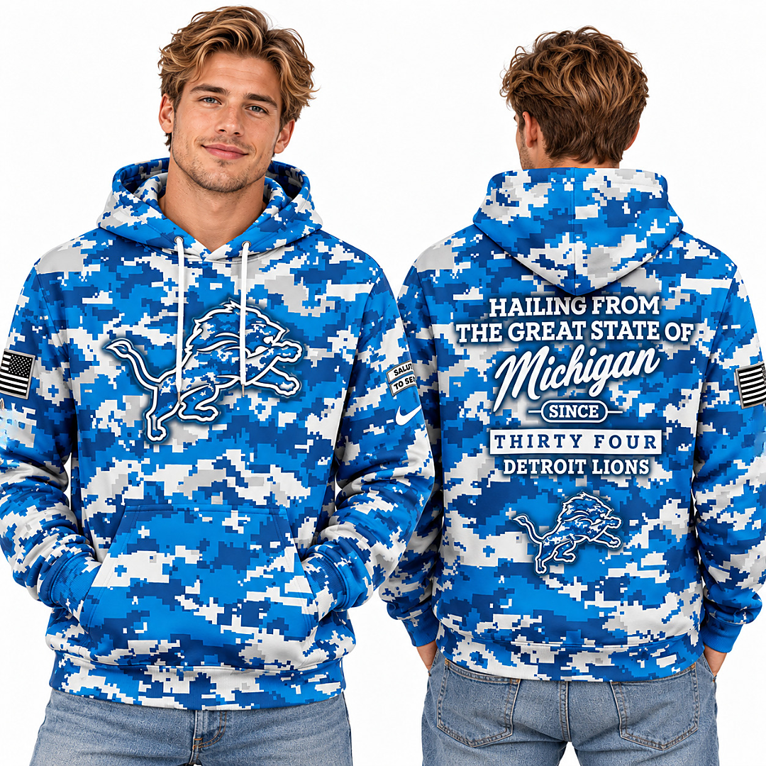 Lions Salute to Service 2026 Camo Hoodie Lions Salute to Service 2026 Camo Hoodie