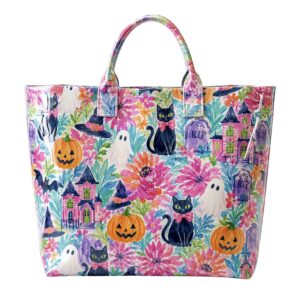 Watercolor Pumpkin Cat 2026 Halloween Tote Bag 2