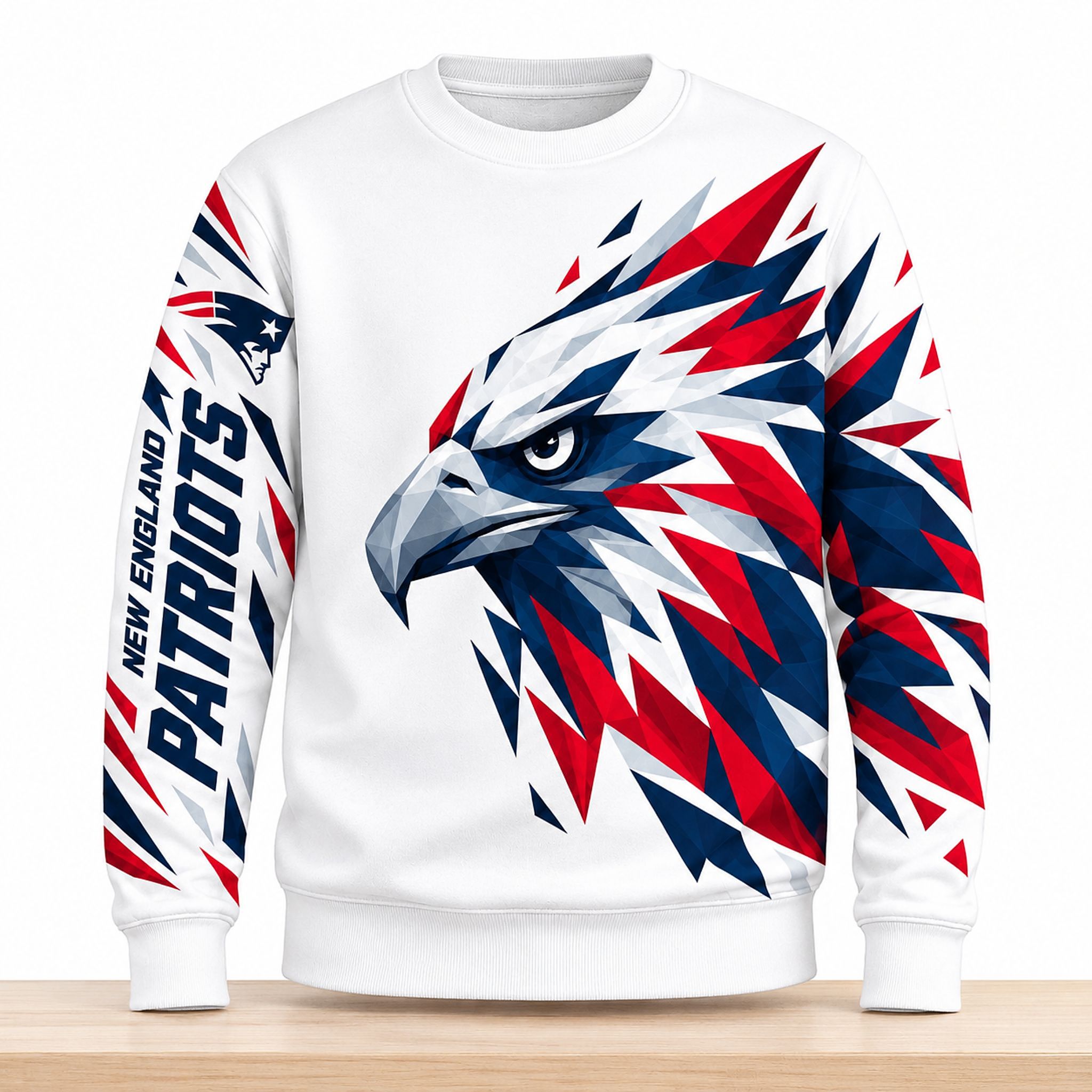 NE Patriots Geometric Eagle National Football League Team 2026 Sweatshirt 1 NE Patriots Geometric Eagle National Football League Team 2026 Sweatshirt 1