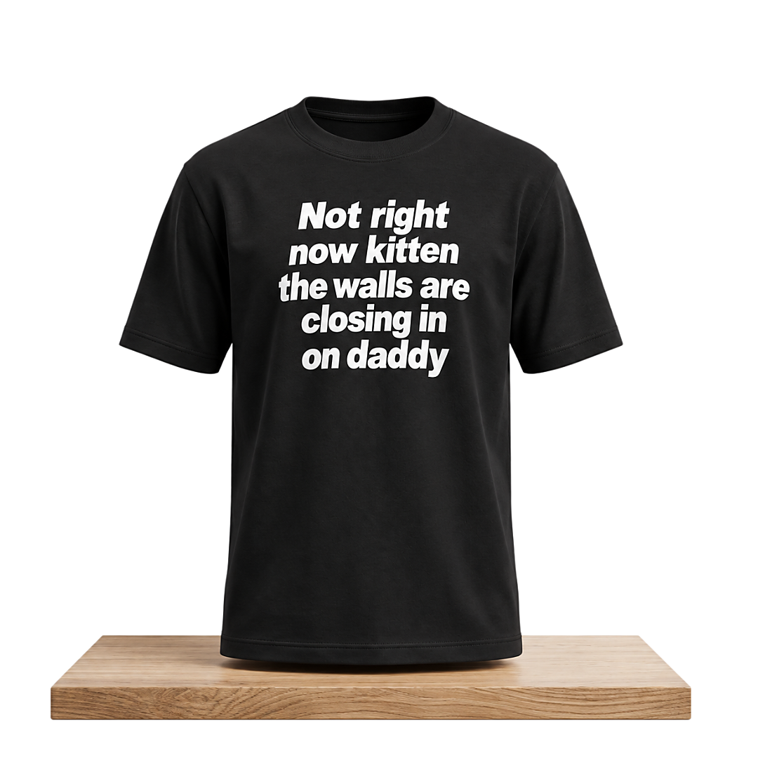 Not Right Now Kitten The Walls Are Closing In On Daddy T Shirt 1 Not Right Now Kitten The Walls Are Closing In On Daddy Shirt 2