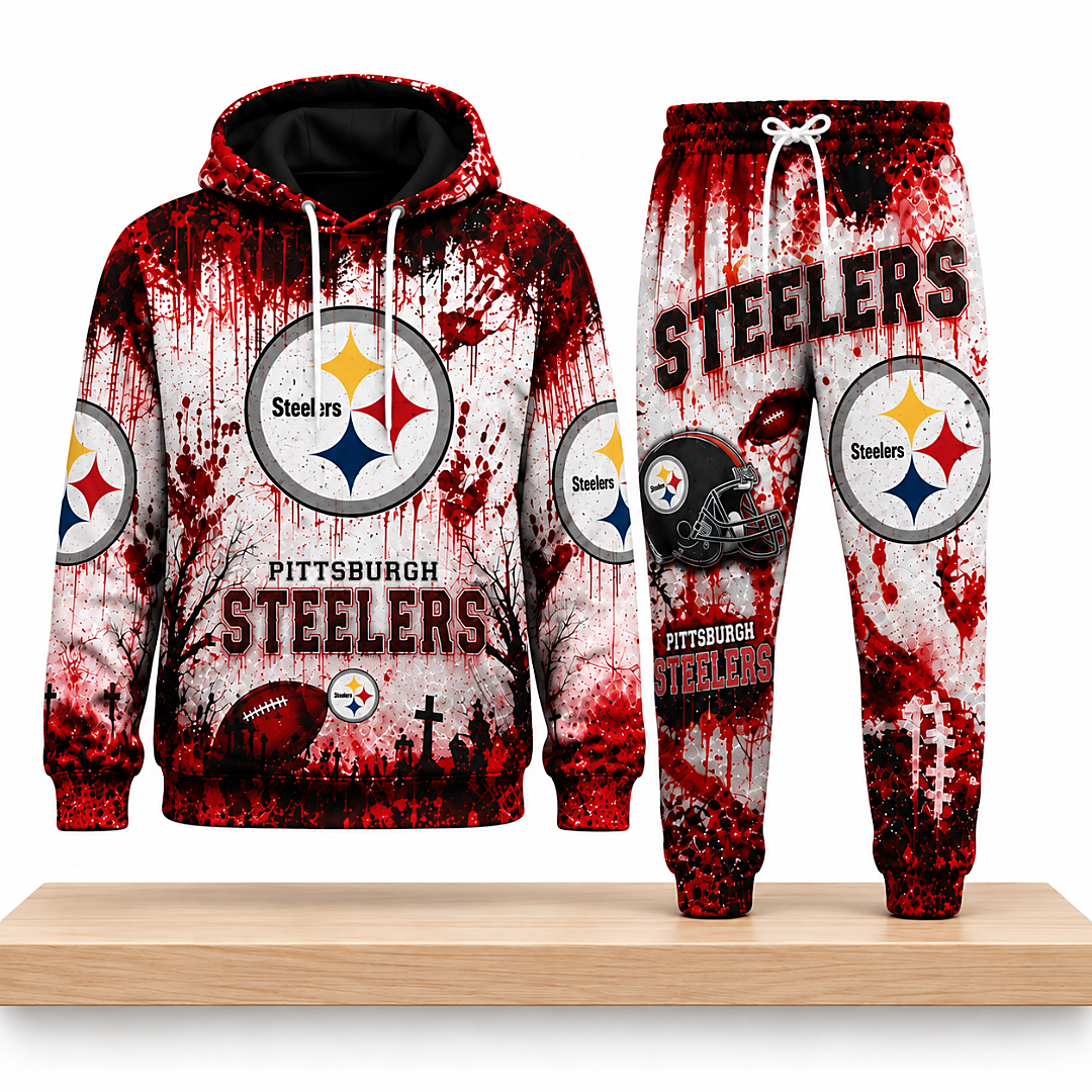 Pittsburgh Steelers Bloody Halloween 2026 Hoodie 1 Pittsburgh Steelers Bloody Halloween 2026 Hoodie 2