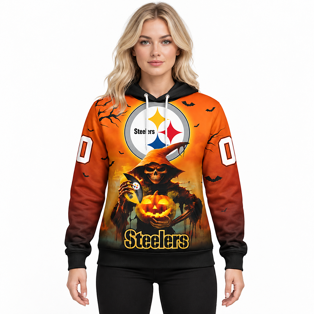 Pittsburgh Steelers Grim Reaper Pumpkin Halloween 2026 Hoodie Pittsburgh Steelers Grim Reaper Pumpkin Halloween 2026 Hoodie