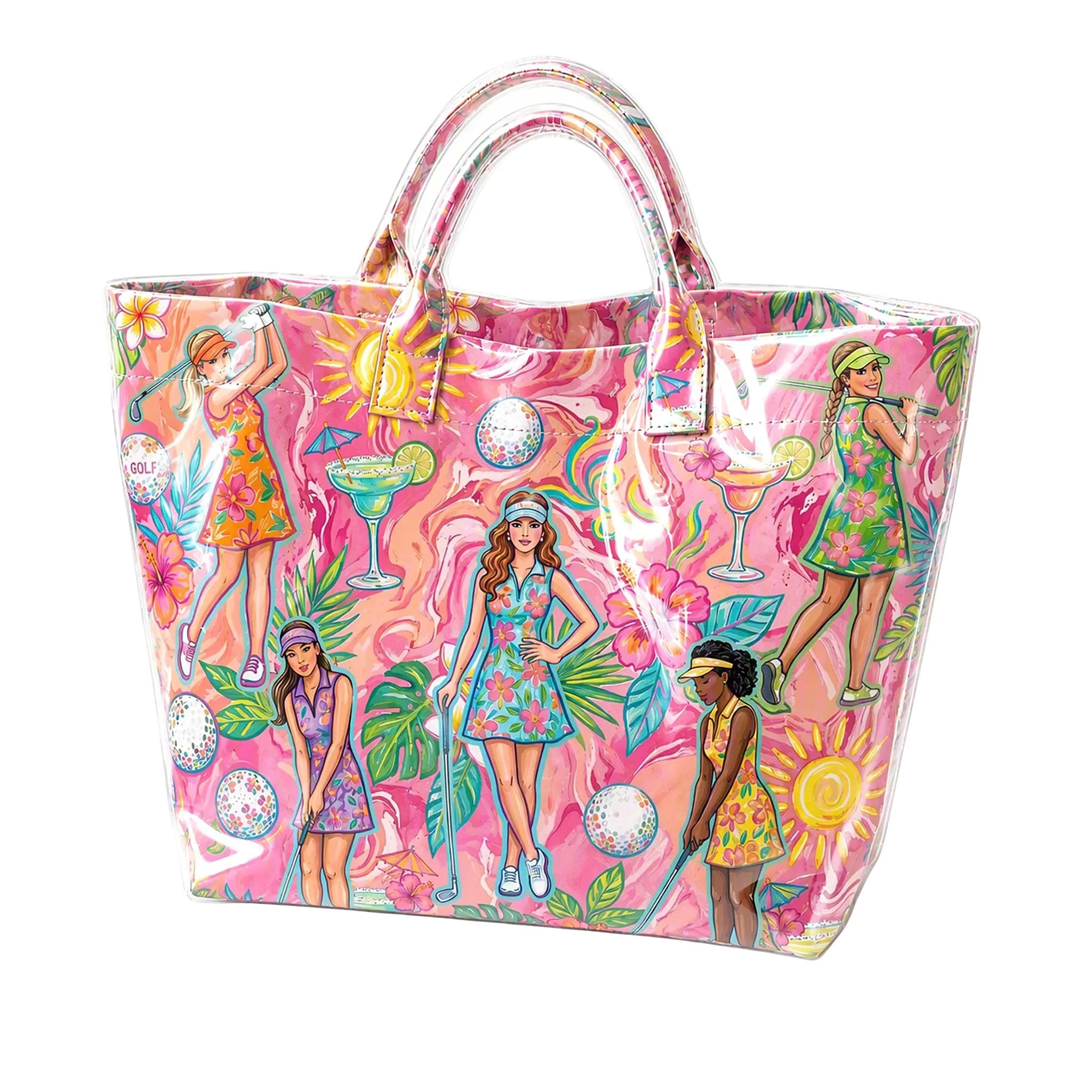Preppy Tropical Golf Girls Tote Bag 1 Preppy Tropical Golf Girls Tote Bag 2